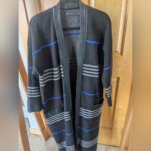 New York & Company Black and Blue Long Cardigan